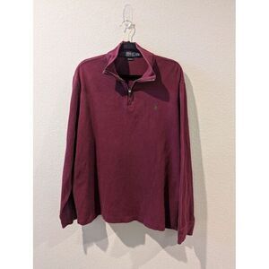 Polo Ralph‎ Lauren Pullover Sweater Sz XL Red Maroon Green Pony old money style